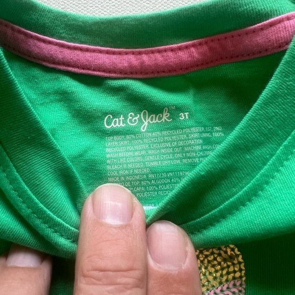 NWT Girl's 3T Shamrock Tulle Dress - Cat & Jack Bright Green (G1) - Picture 3 of 5